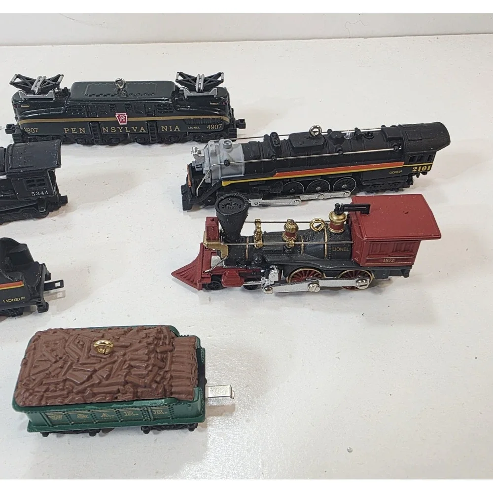 Vintage Hallmark Lionel Train Christmas Ornaments 6 Piece Lot 1998 to 2001